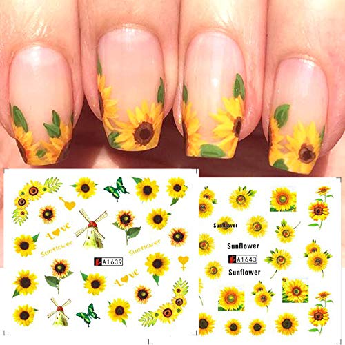 Nail Art Stickers Water Transfer Nail Decals, 12 Sheets Flower Nail Stickers ...