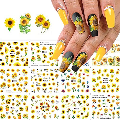 Nail Art Stickers Water Transfer Nail Decals, 12 Sheets Flower Nail Stickers ...