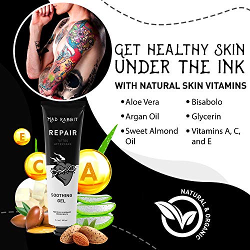 Mad Rabbit Repair - Tattoo Aftercare Soothing Gel and Moisturizer for New Tat...
