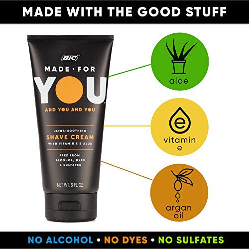 Made For You Shaving Cream for Men and Women - Shave Cream with Aloe Vera, Vi...