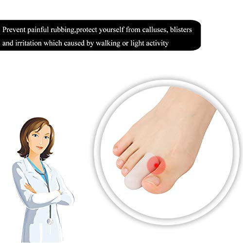 20 Pieces Gel Toe Cap, Silicone Toe Protector, Toe Guards for Feet, Protect T...
