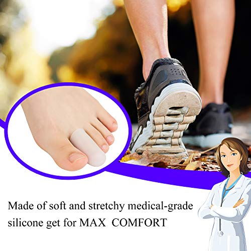 20 Pieces Gel Toe Cap, Silicone Toe Protector, Toe Guards for Feet, Protect T...