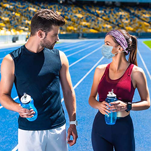 4pcs Button Headbands Set- Non Slip Elastic Headbands with Button in 4 Colors...