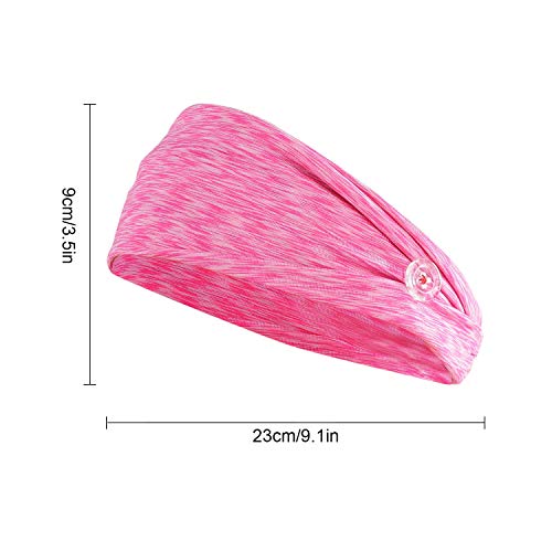 8pcs Button Headbands Set- Non Slip Elastic Headbands with Button in 8 Colors...