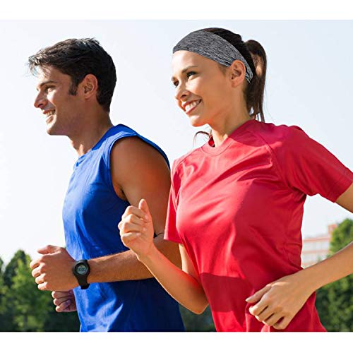 8pcs Button Headbands Set- Non Slip Elastic Headbands with Button in 8 Colors...