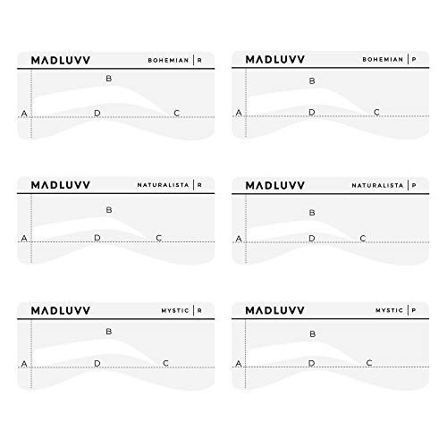 Best Eyebrow Shaping Stencil Kit, Set of 6 Plastic Reusable Stencils for Semi...