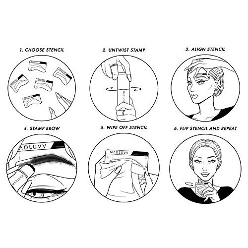 MADLUVV 1-Step Brow Stamp™ + Shaping Kit, The Original Patent-Pending Viral E...