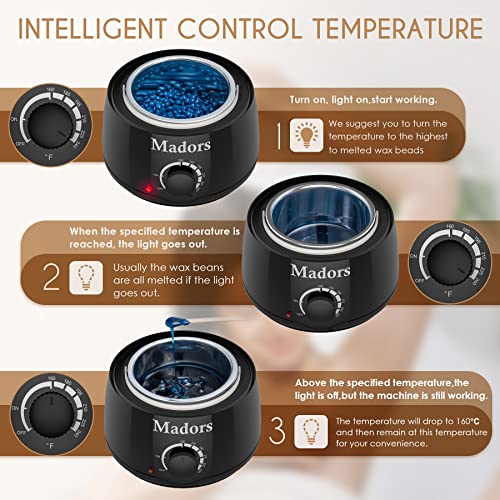 Madors Waxing Kit for Women Heating Ring Wax Warmer Wax Kit for Hair Removal ...