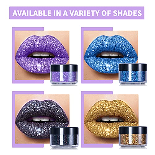 MAEPEOR Glitter Lips Smudgeproof and Longlasting Glitter Lip Kit with Lip Pri...