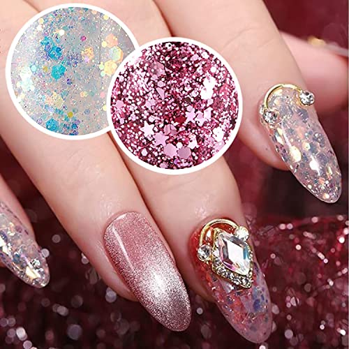 MAEPEOR Mermaid Sequins Chunky Body Glitter Gel 9 Colors Holographic Long-Las...