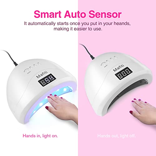 UV LED Nail Lamp,Mafiti Nail Dryer 48W Gel Nail Polish UV LED Light with 4 Ti...