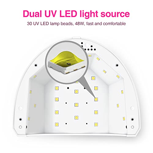 UV LED Nail Lamp,Mafiti Nail Dryer 48W Gel Nail Polish UV LED Light with 4 Ti...