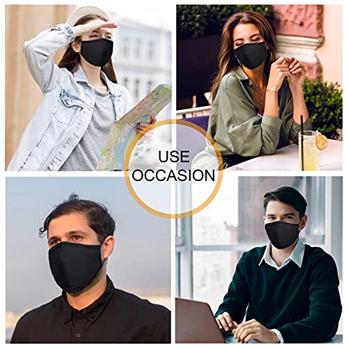 8 Pack Reusable Cloth Face Mask Washable with Adjustable Ear Straps & Nose Wi...