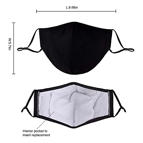 8 Pack Reusable Cloth Face Mask Washable with Adjustable Ear Straps & Nose Wi...