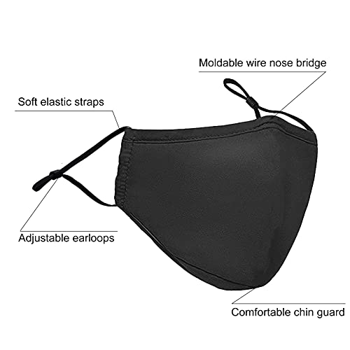 8 Pack Reusable Cloth Face Mask Washable with Adjustable Ear Straps & Nose Wi...