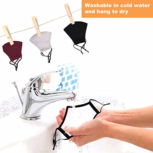 8 Pack Reusable Cloth Face Mask Washable with Adjustable Ear Straps & Nose Wi...