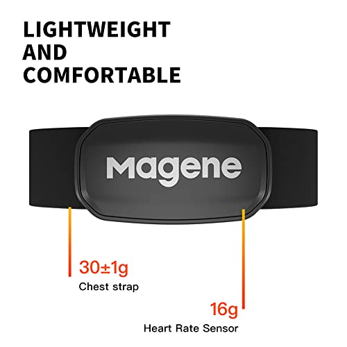 Magene H303 Heart Rate Monitor, Heart Rate Sensor Chest Strap, Protocol ANT+/...