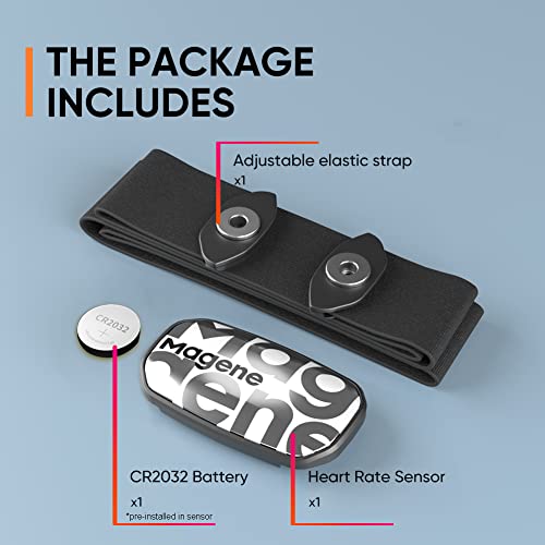 Magene H603 Chest Strap Heart Rate Monitor, ANT+ and Bluetooth Compatible wit...