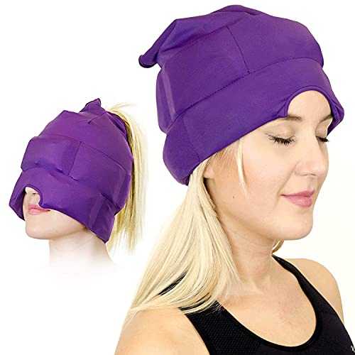 Headache and Migraine Relief Cap - A Headache Ice Mask or Hat Used for Migrai...