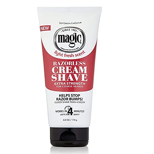MAGIC Razorless Cream Shave Extra Strength, 6 Ounce, (Pack of 3)