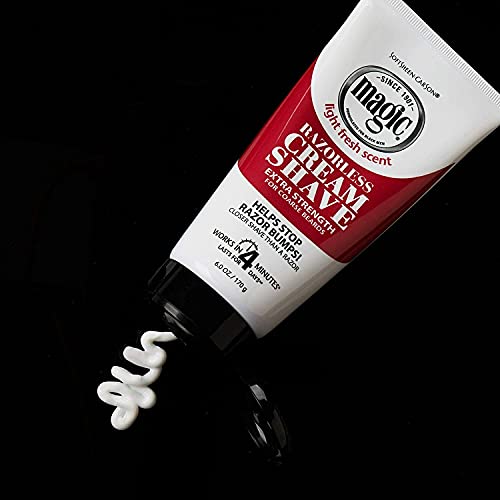 MAGIC Razorless Cream Shave Extra Strength, 6 Ounce, (Pack of 3)
