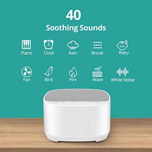 Magicteam Sleep Sound White Noise Machine with 40 Natural Soothing Sounds and...