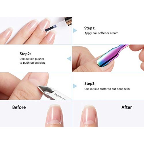 Cuticle Trimmer with Cuticle Pusher - MagicYee Chameleon Cuticle Cutter Cutic...