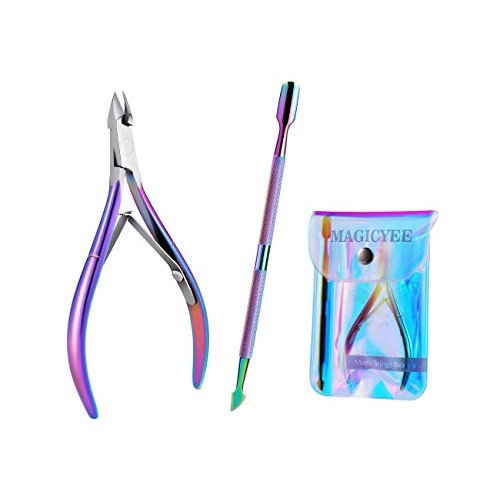 Cuticle Trimmer with Cuticle Pusher - MagicYee Chameleon Cuticle Cutter Cutic...