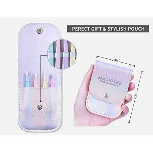 Tweezers Set-MagicYee 4pcs Tweezers for Eyebrows Tweezers for Women and Girls...