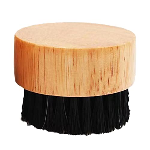 Round Wooden Handle Perfect for Beard Oil Balm with Natural Soft Horse Hair B...