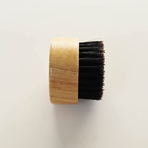 Round Wooden Handle Perfect for Beard Oil Balm with Natural Soft Horse Hair B...