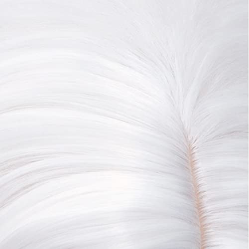 MAGQOO White Wig Side Part Women Girls Short Curly Wavy Bob White Hair Wigs S...