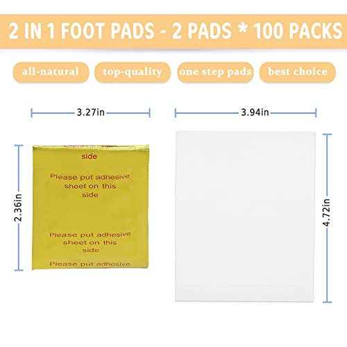 MAGUJA Foot Pads 100PCS Relief Stress Foot Pads Care Natural Ginger Powder fo...