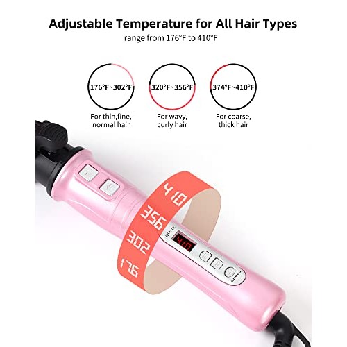 MaikcQ 1.25 Inches Rotating Curling Iron Professional Dual Voltage Tourmaline...