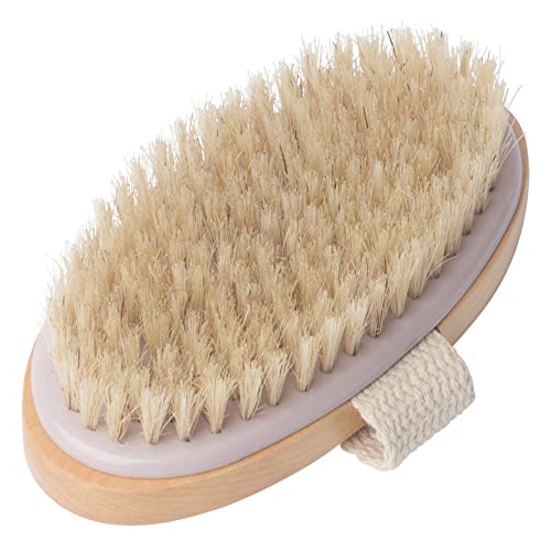 MainBasics Natural Bristle Dry Body Brush Exfoliating Body Scrubber for Dry S...