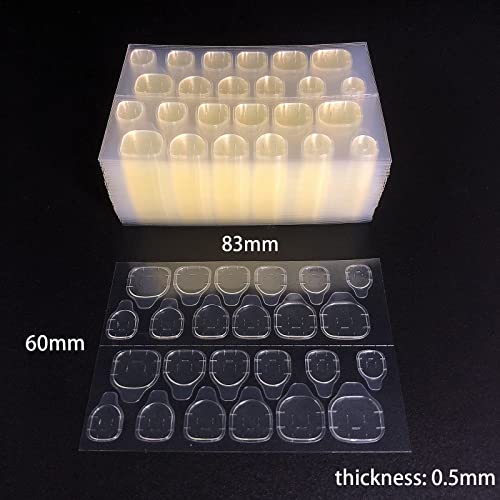 MiaoWu 20 Sheets/lot(480 pcs) Jelly Gel Double-Side Glue Nail Sticker Adhesiv...