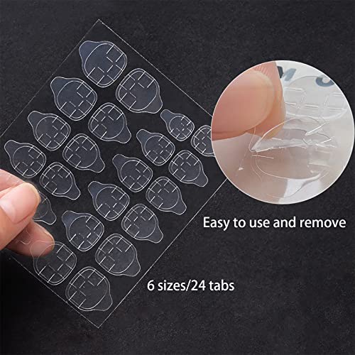 MiaoWu 20 Sheets/lot(480 pcs) Jelly Gel Double-Side Glue Nail Sticker Adhesiv...