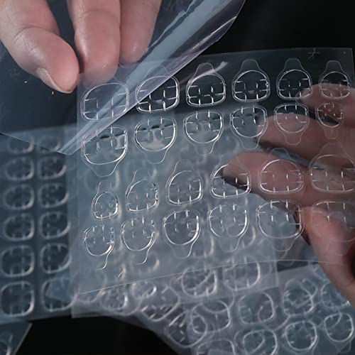 MiaoWu 20 Sheets/lot(480 pcs) Jelly Gel Double-Side Glue Nail Sticker Adhesiv...