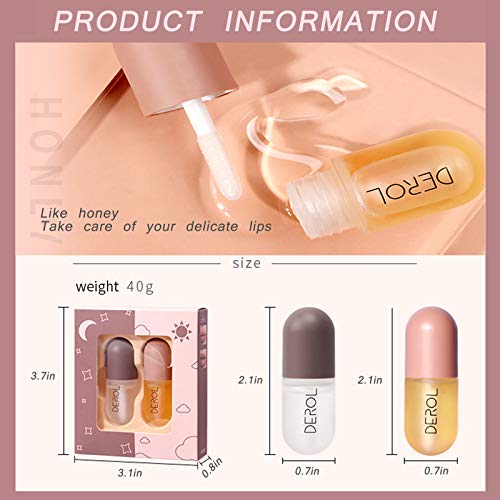2 Pcs Lip Plumper,Natural Lip Plumper,Lip Enhancer&Lip Care Serum for Fuller ...