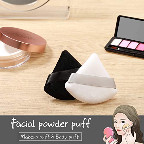 10 Pieces Pure Powder Puff Face Triangle Soft Makeup Powder Puff for Loose Po...