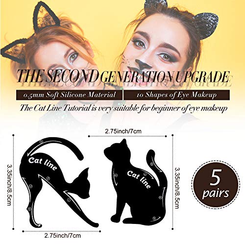 10 Sets 2 in 1 Eyeliner Molds Eyeliner Stencil Pads Eyeshadow Applicators Eye...