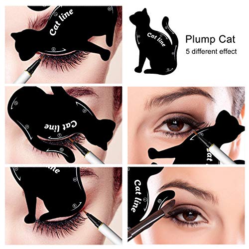 10 Sets 2 in 1 Eyeliner Molds Eyeliner Stencil Pads Eyeshadow Applicators Eye...