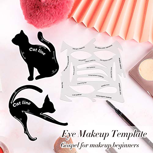 10 Sets 2 in 1 Eyeliner Molds Eyeliner Stencil Pads Eyeshadow Applicators Eye...