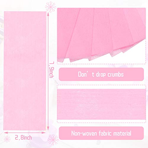 100 Pieces Pink Wax Strips Hair Removal Non Woven Waxing Strips Wax Paper She...