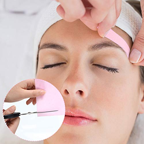 100 Pieces Pink Wax Strips Hair Removal Non Woven Waxing Strips Wax Paper She...