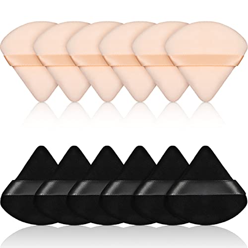 12 Pieces Powder Puff Face Triangle Makeup Puff for Loose Powder Soft Body Co...