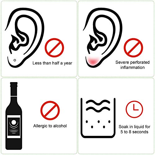 180 Pieces Earrings Hole Cleaner, Rose Fragrance Odor Removal Ear Care Kit, P...