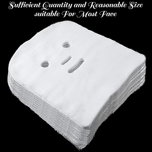 200 Pieces Pre-cut Gauze Facial Mask White Gauze Mask Skin Fiber Paper High F...