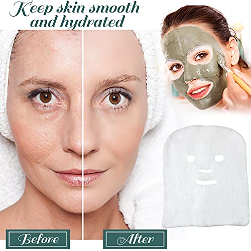 200 Pieces Pre-cut Gauze Facial Mask White Gauze Mask Skin Fiber Paper High F...