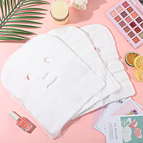 200 Pieces Pre-cut Gauze Facial Mask White Gauze Mask Skin Fiber Paper High F...